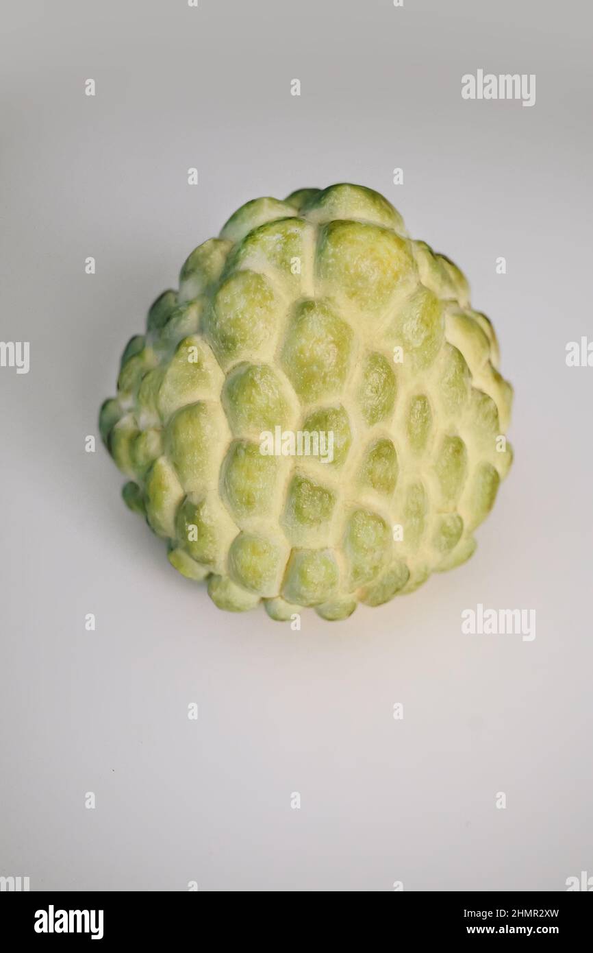 Textur Schale aus Cherimoya Zucker Apfel Eschta Frucht aus Ägypten, exotische süße Lebensmittel Stockfoto