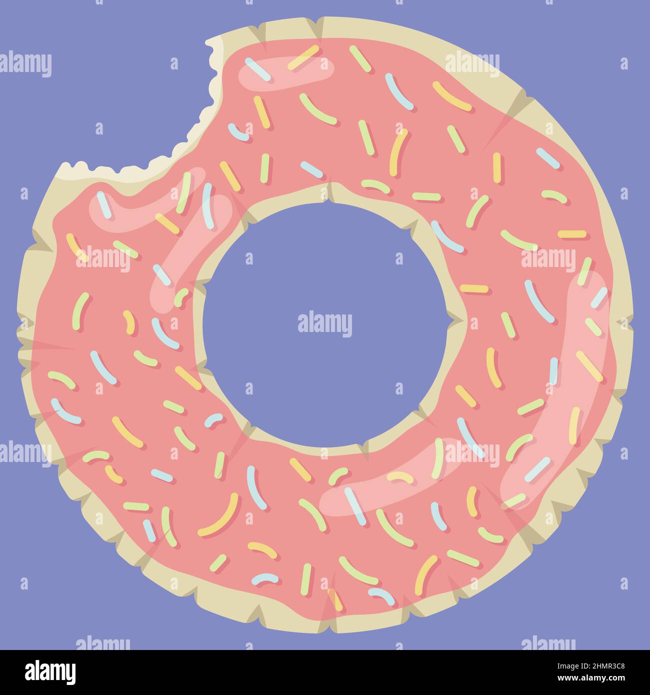 Donut geformte aufblasbare Matratze Symbol für Poolparty, Strandurlaub und Hotelurlaub Stock Vektor
