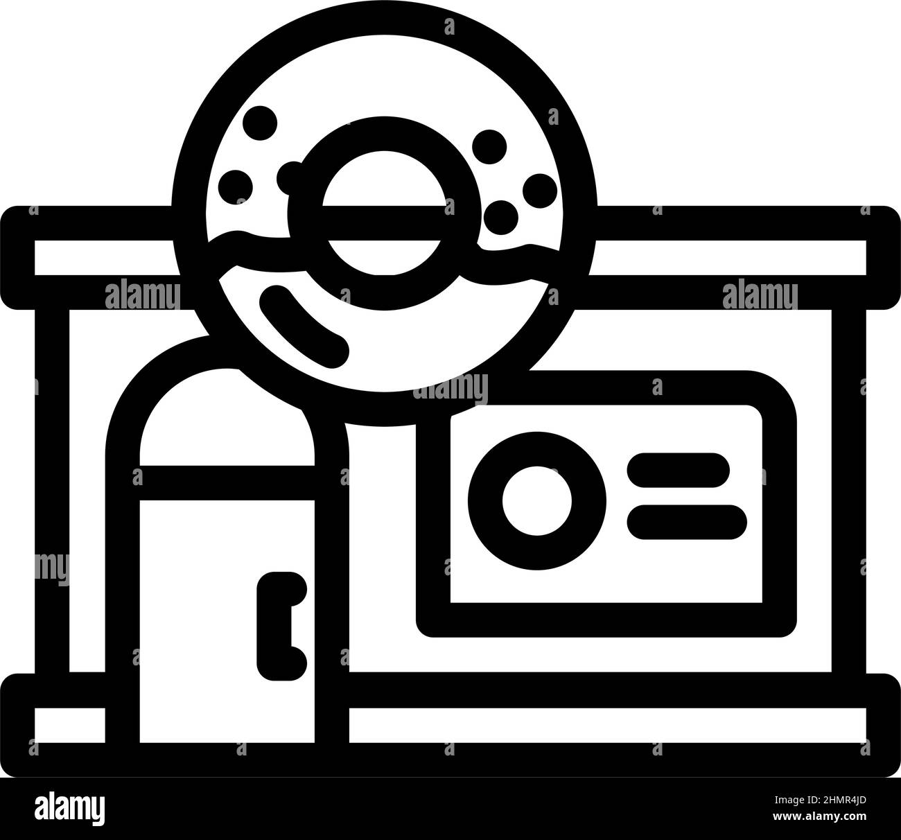 Vektorgrafik für Donut-Shop-Linien-Symbole Stock Vektor