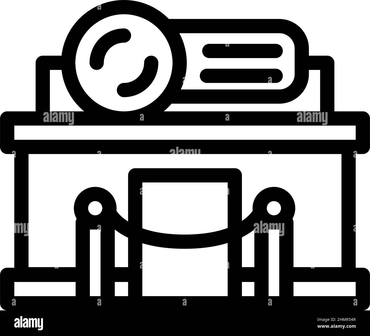 Nachtclub Gebäude Linie Symbol Vektor Illustration Stock Vektor