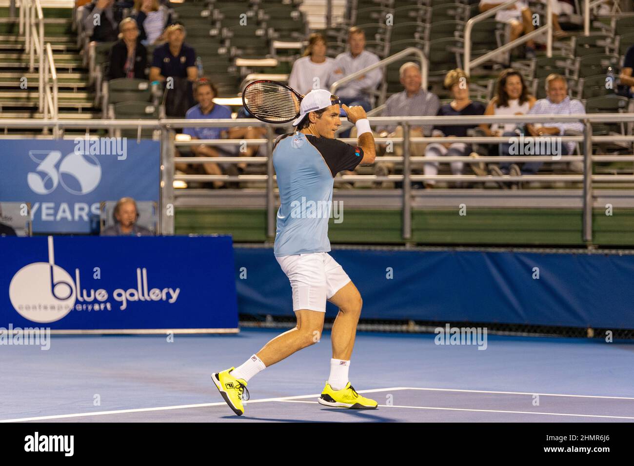 Delray Beach, FL, USA. 11th. Februar 2022. Tommy Haas (GER) während der ATP Champions, Legends Tour bei den Delray Beach Open 2022 von Vitacost.com. Kredit: Yaroslav Sabitov/YES Market Media/Alamy Live Nachrichten. Stockfoto