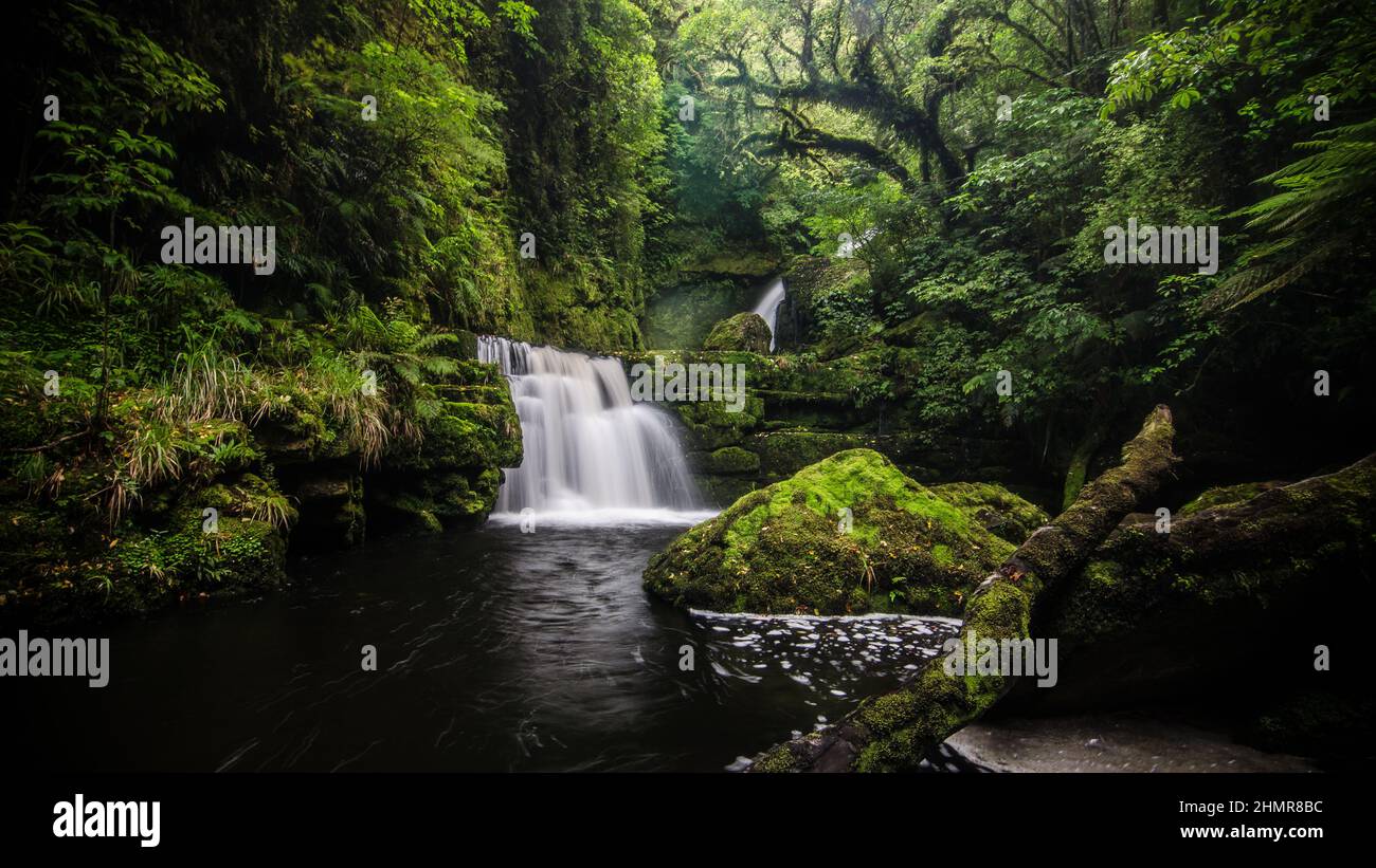 Lower McLean Falls, Neuseeland Stockfoto