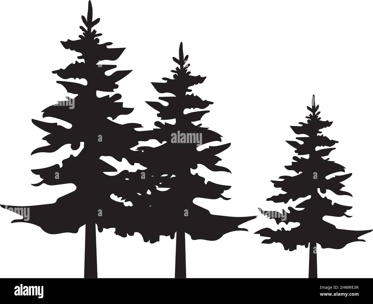 Vektor Illustration einer Baumsilhouette, Wald, Natur Hintergrund. Stock Vektor