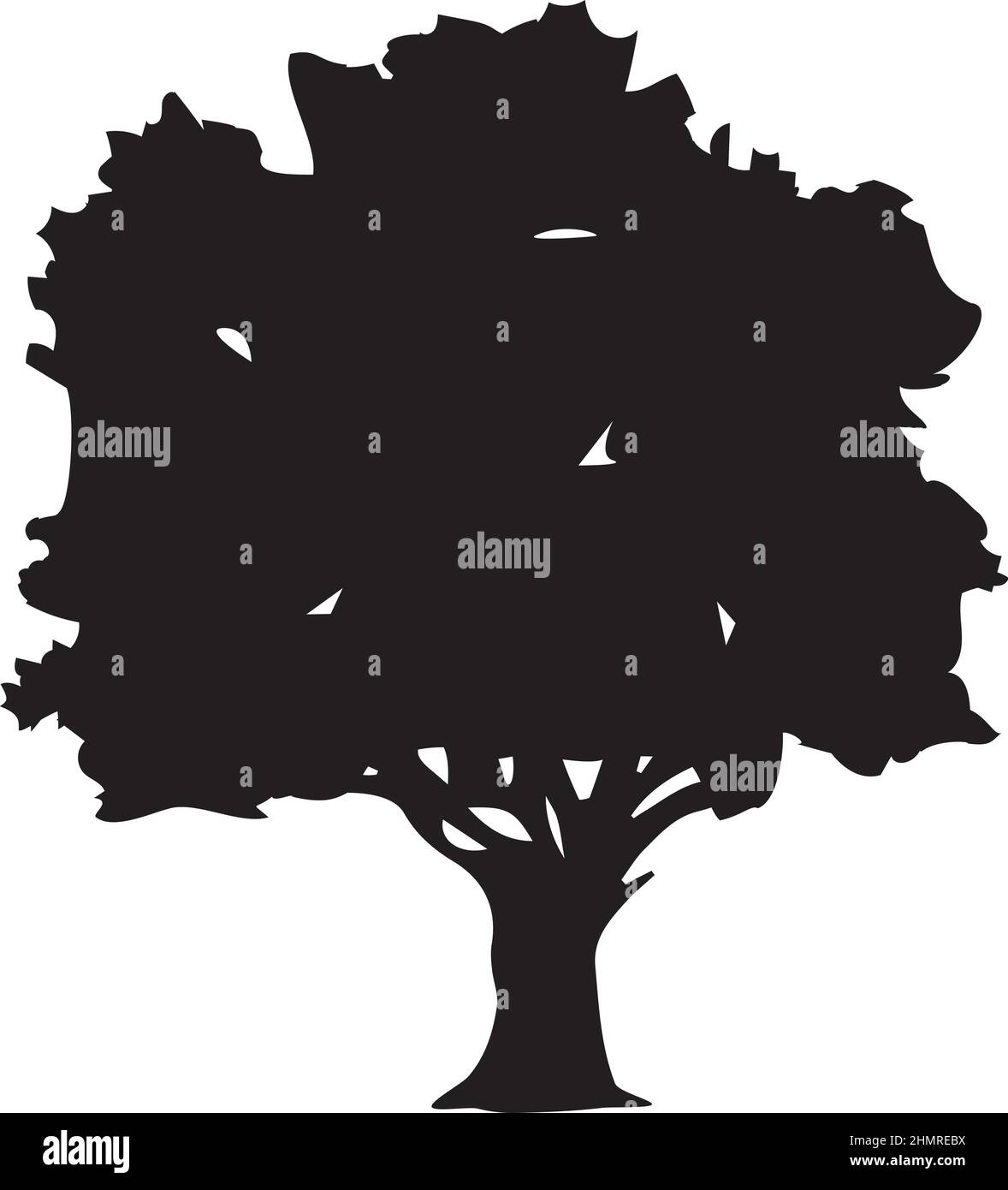 Vektor Illustration einer Baumsilhouette, Wald, Natur Hintergrund. Stock Vektor