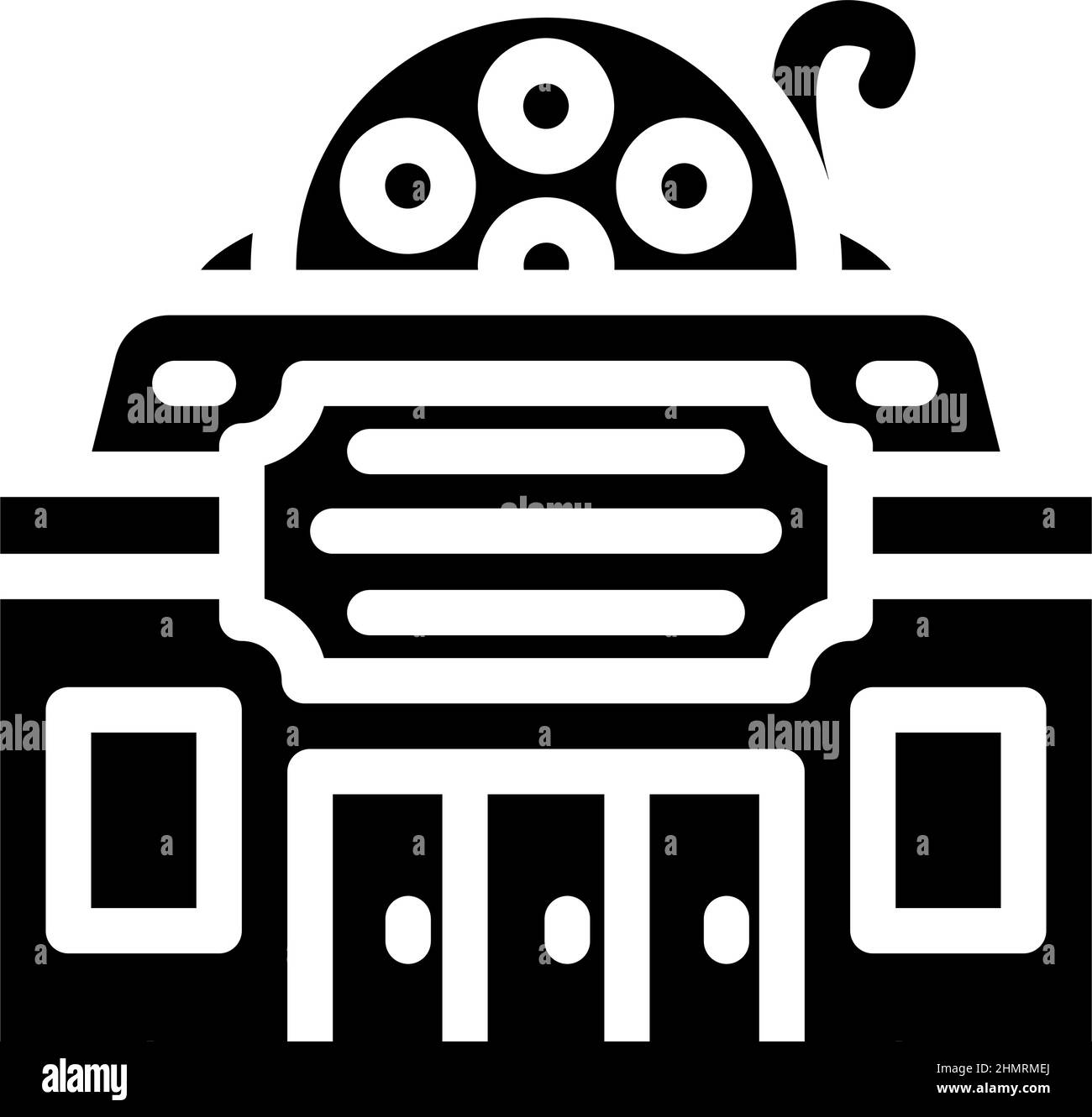 Abbildung des Glyphen-Symbols für Kinogebäude Stock Vektor