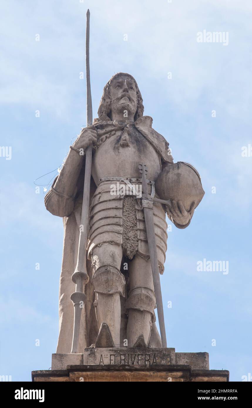 Sevilla, Spanien: 27th. September 2020: Fernando Afan de Ribera, spanischer Adliger und Diplomat. Palast von San Telmo, Sevilla, Spanien. Nach einer Skulptur von Antonio Susill Stockfoto