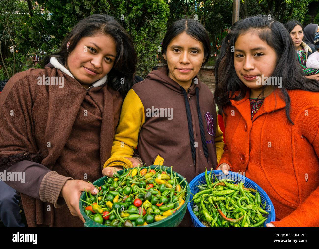 Santa María Nebaj, Parque Central l Departamento de El Quiché, Guatemala, Mittelamerika Stockfoto