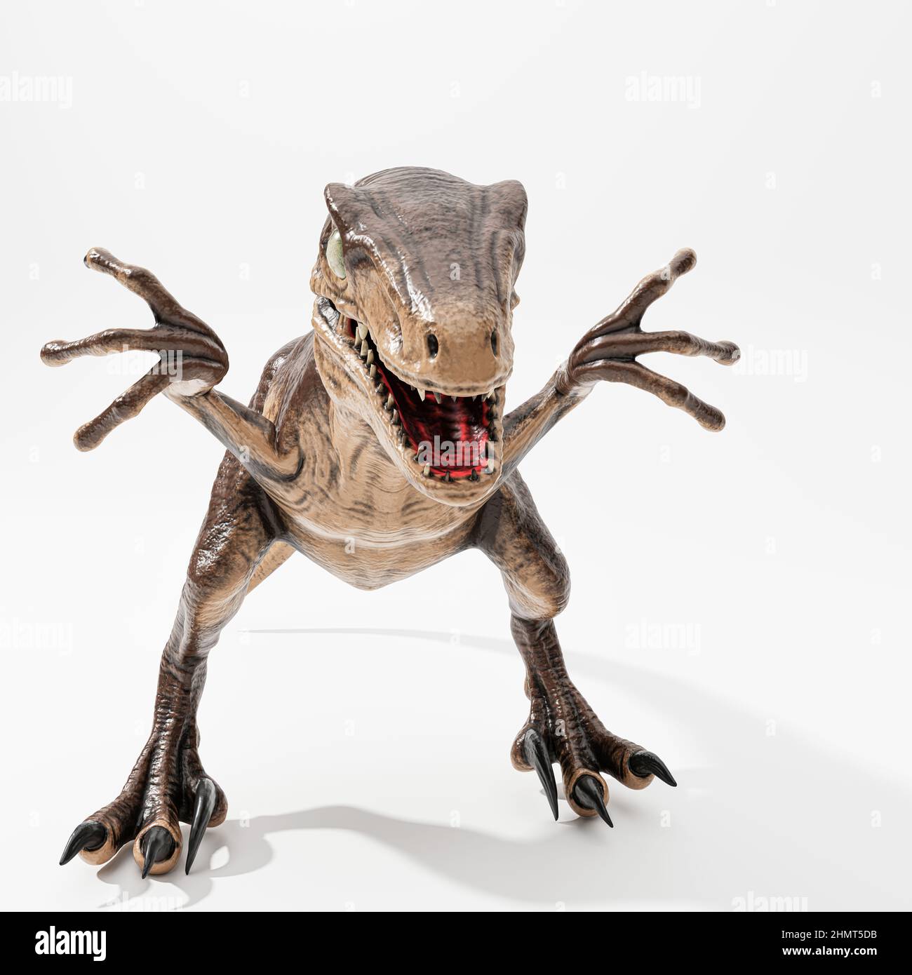 velociraptor isoliert auf weißem Hintergrund 3D Abbildung Stockfoto