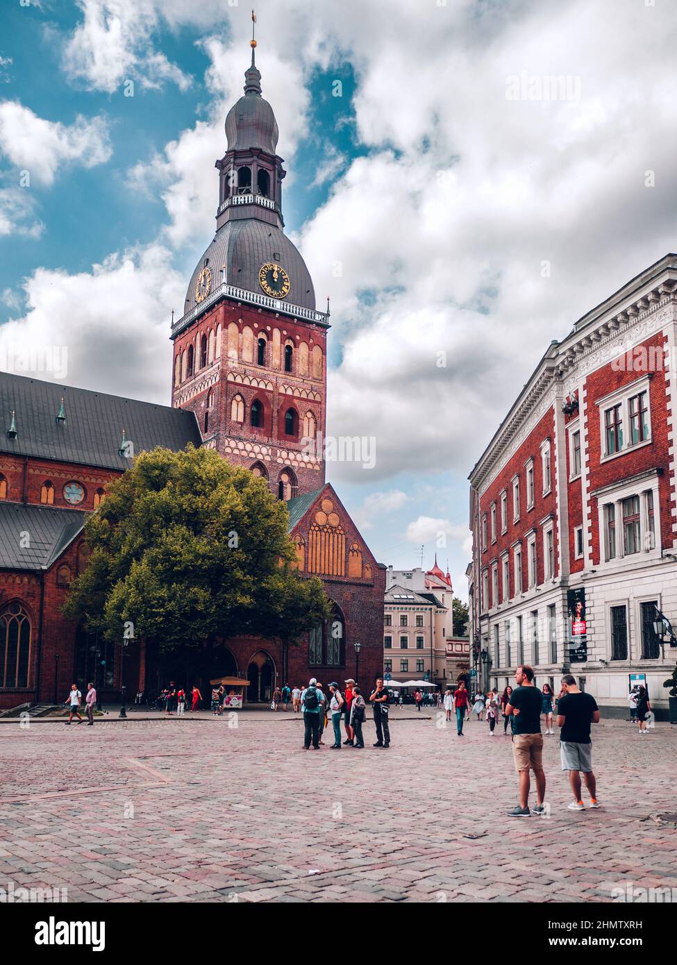 Wunderschöner Blick auf die Stadt in Riga Stockfoto