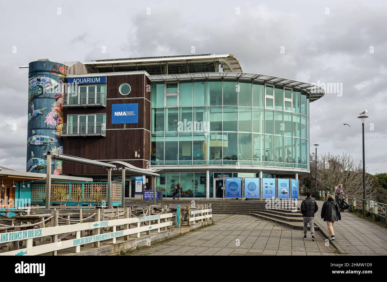 National Marine Aquarium in Plymouth Barbican, internationales Forschungszentrum und führende Besucherattraktion  Plymouth Sutton Harbour. Es ist die britische LAR Stockfoto