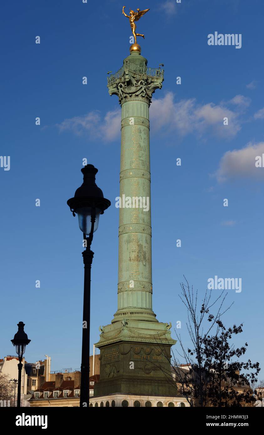 Der Juli Spalte auf der Bastille in Paris, Frankreich. Stockfoto