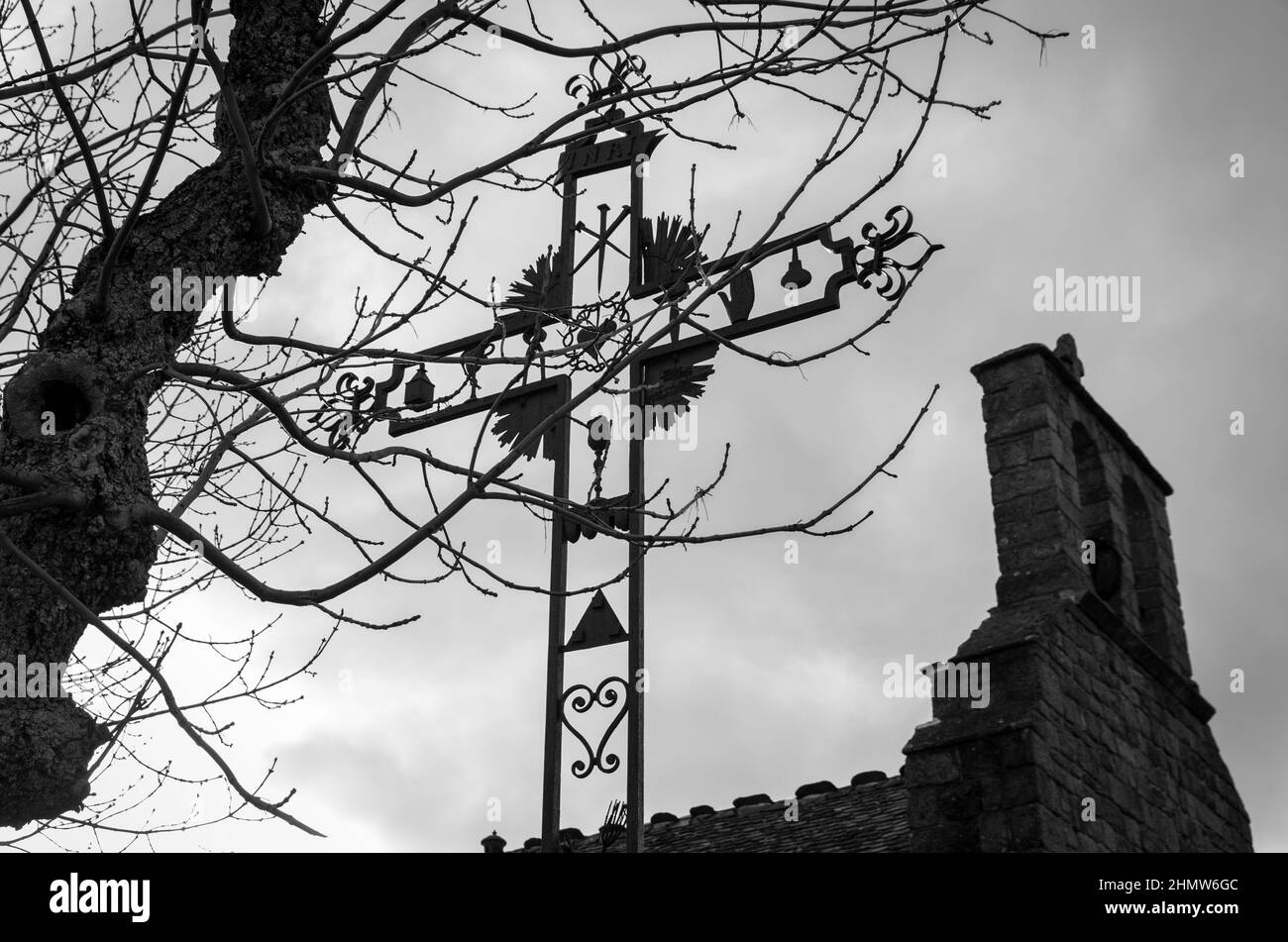 Europa, Frankreich, Lozère, La Garde Guérin, Dorf fortifié Stockfoto