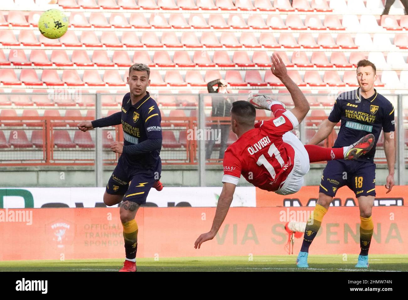 Perugia, Italien. 12th Feb, 2022. olivieri marco (n.11 perugia calcio) Tor 2-0 während AC Perugia vs Frosinone Calcio, Italienisches Fußballspiel der Serie B in Perugia, Italien, Februar 12 2022 Quelle: Independent Photo Agency/Alamy Live News Stockfoto