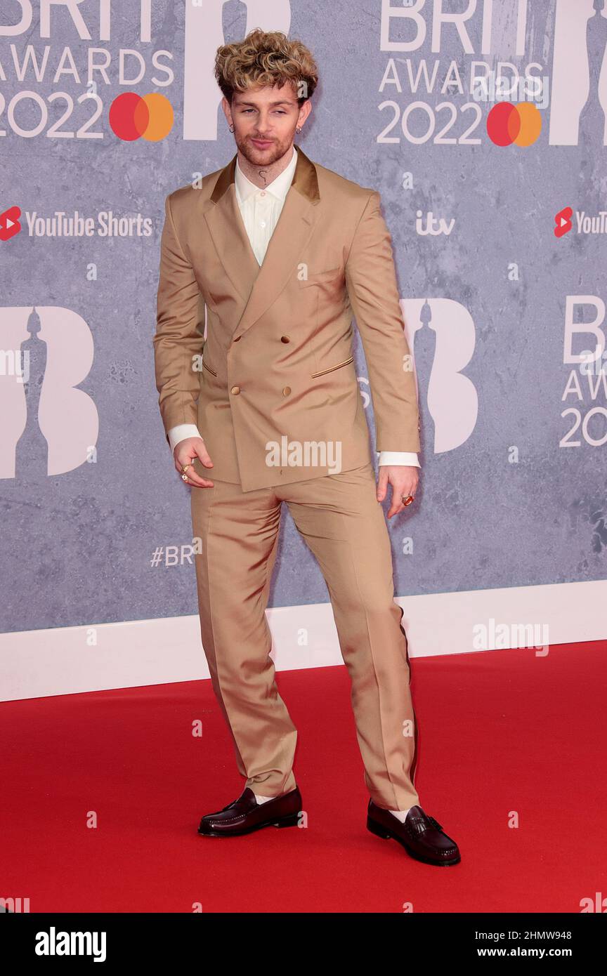 08. Feb 2022 - London, England, UK - Tom Grennan nimmt an den Brit Awards 2022, O2 Arena Teil *NUR FÜR REDAKTIONELLE VERWENDUNG* Stockfoto