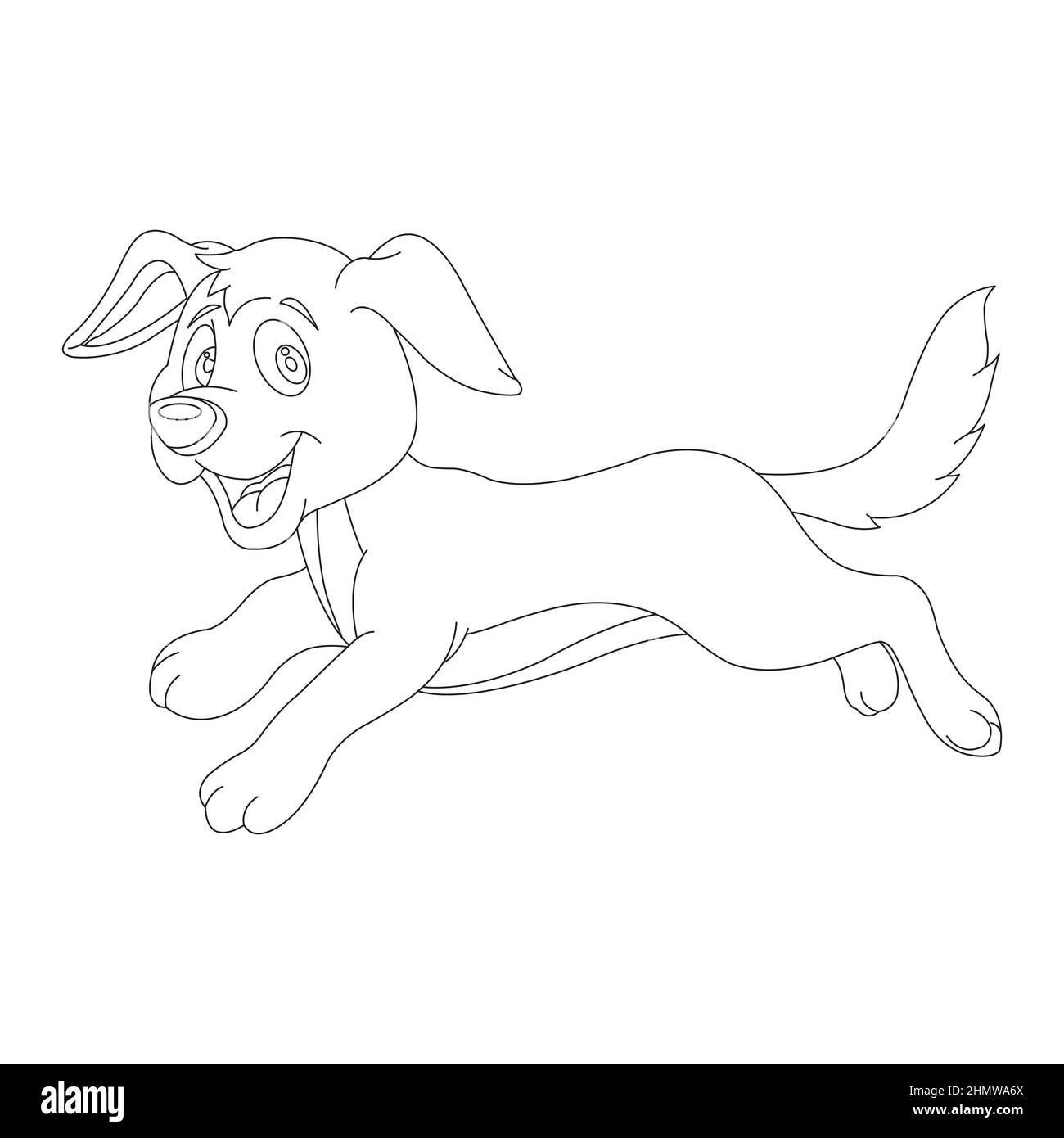 Niedlichen Welpen Hund Umriss Malvorlagen für Kinder Tier Malvorlagen Cartoon Vektor Illustration Stock Vektor