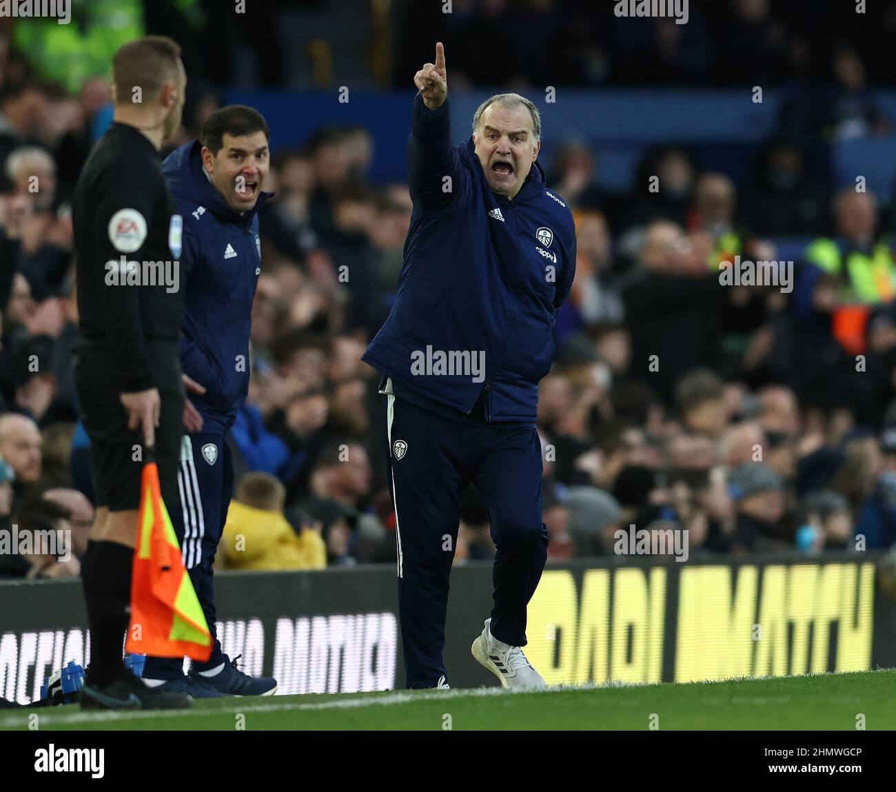 Liverpool, Großbritannien. 12th. Februar 2022. Marcelo Bielsa Manager von Leeds United während des Spiels in der Premier League im Goodison Park, Liverpool. Bildnachweis sollte lauten: Darren Staples/Sportimage Credit: Sportimage/Alamy Live News Credit: Sportimage/Alamy Live News Stockfoto