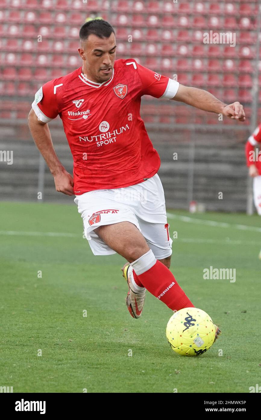 Perugia, Italien. 12th Feb, 2022. olivieri marco (n.11 perugia calcio) während AC Perugia vs Frosinone Calcio, Italienisches Fußballspiel der Serie B in Perugia, Italien, Februar 12 2022 Quelle: Independent Photo Agency/Alamy Live News Stockfoto