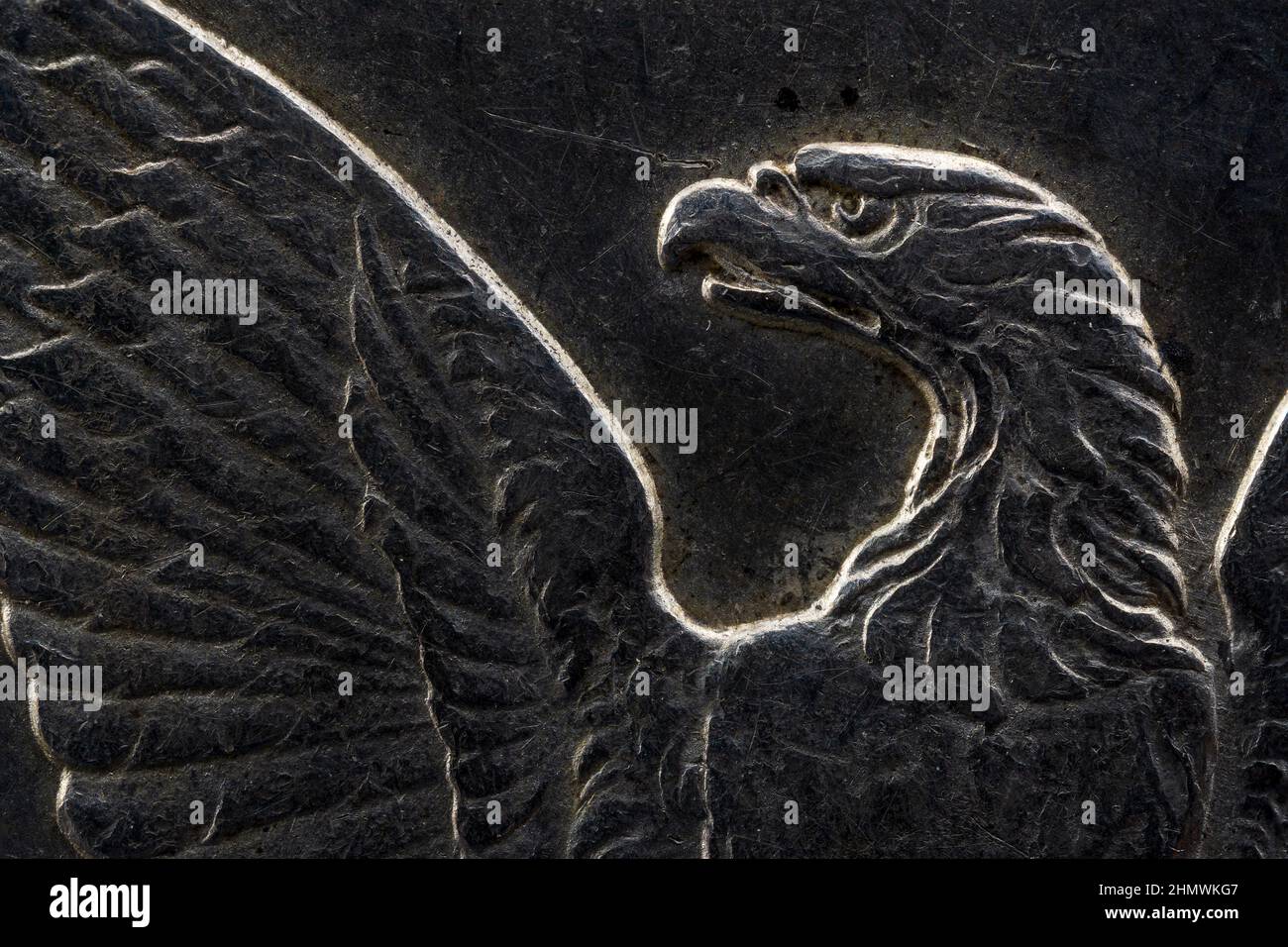 Morgan Liberty Dollar Reverse Bold Eagle Macro Stockfoto