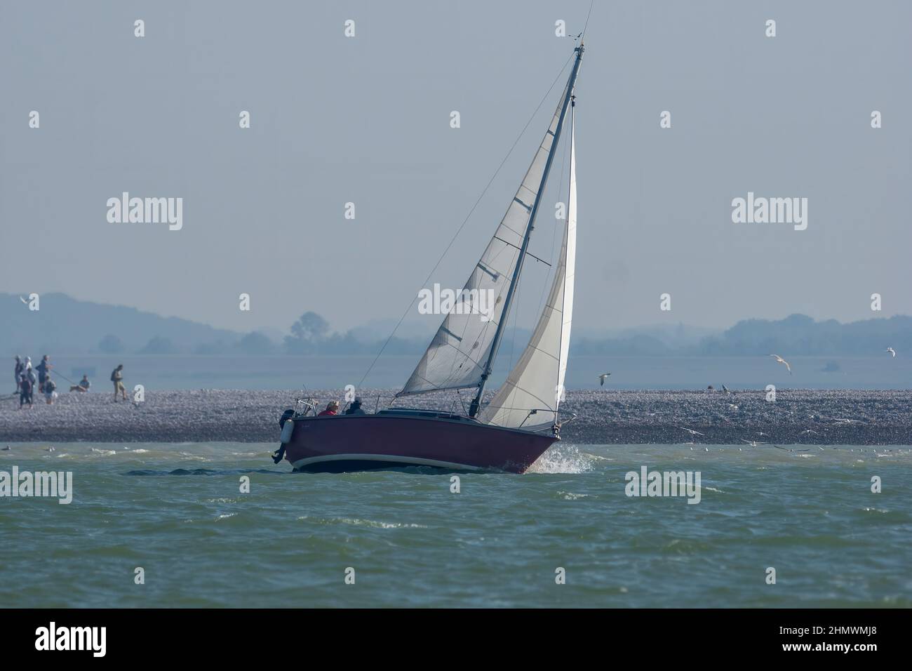 Bateaux et Navigation dans la baie de Somme Stockfoto