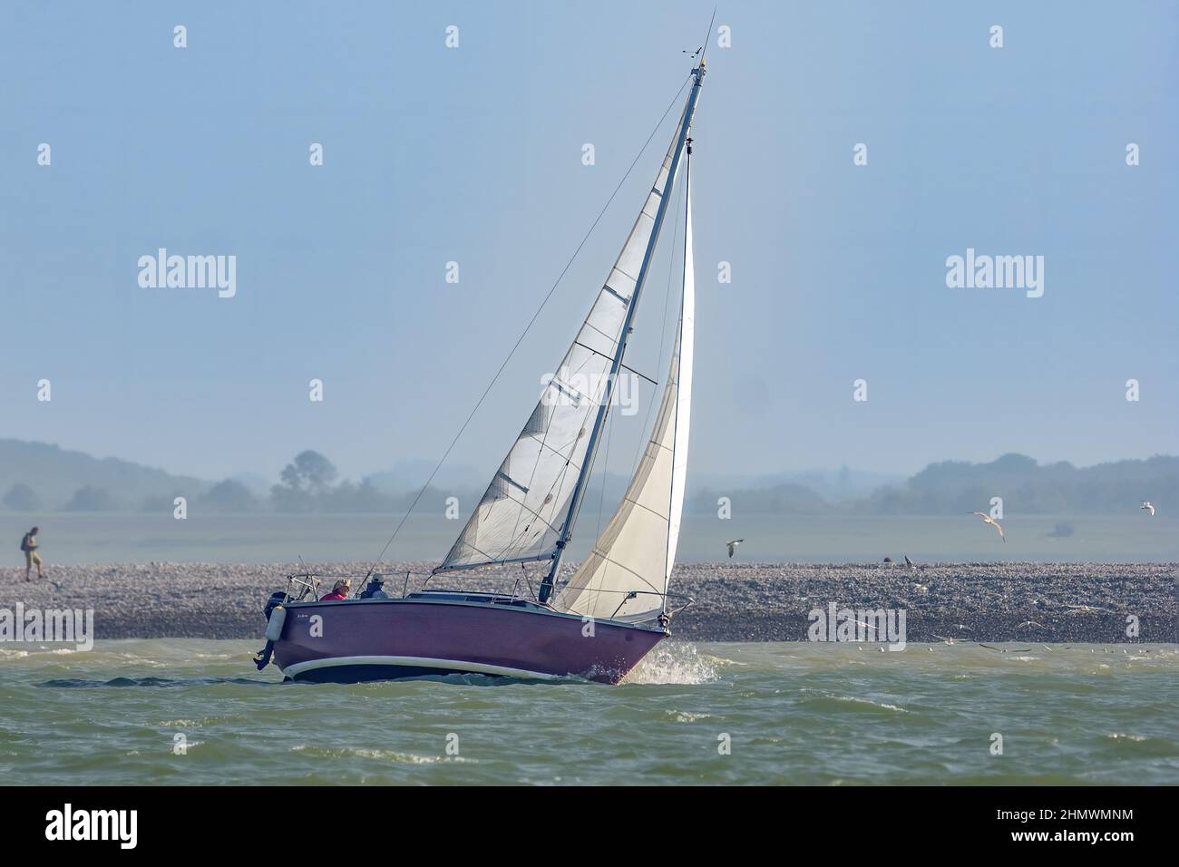 Bateaux et Navigation dans la baie de Somme Stockfoto