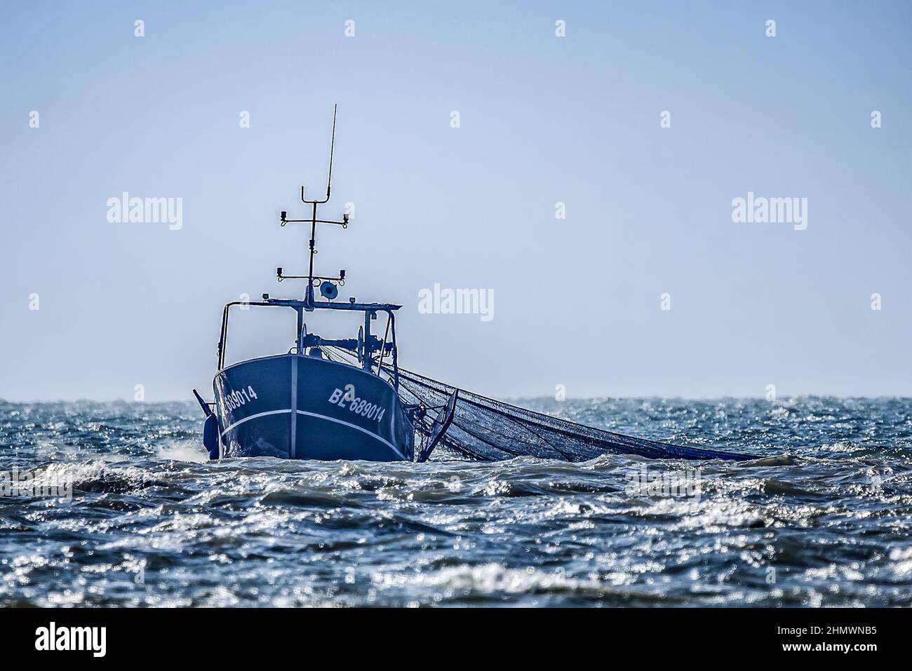 La baie de Somme sortie en bateau par grande marée Stockfoto