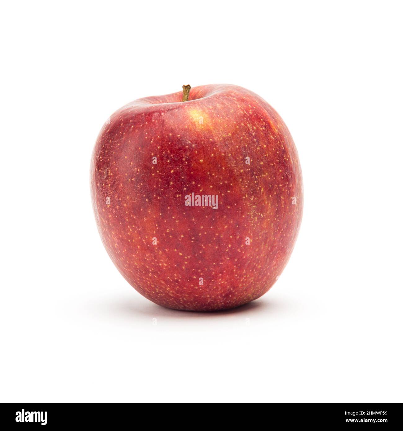 roter Apfel, isoliert auf weiss Stockfoto