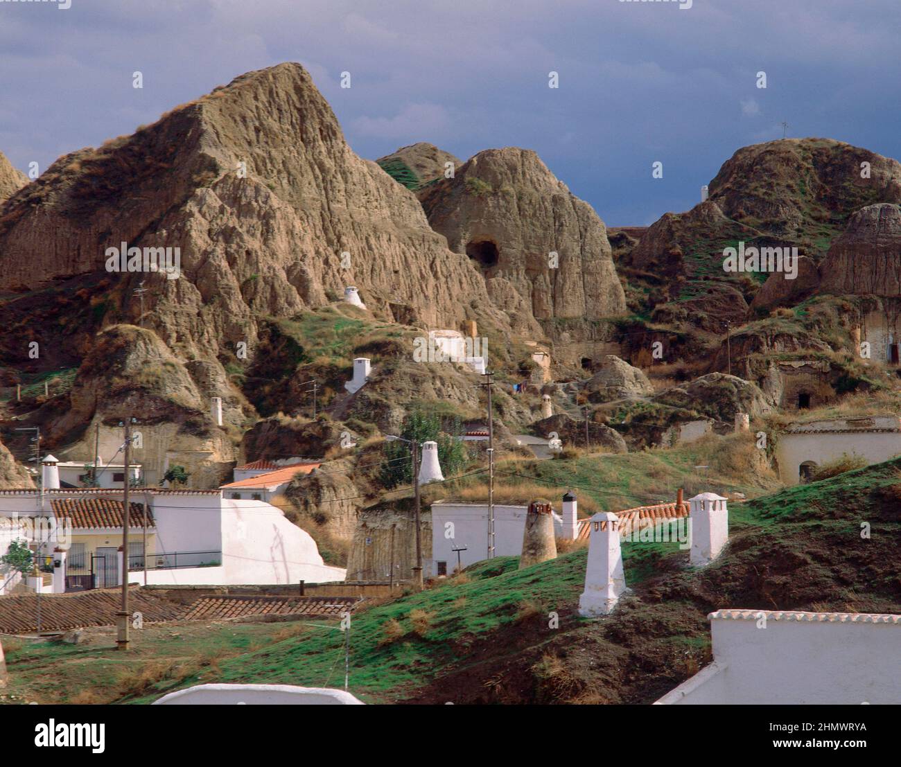 CUEVAS Y VIVIENDAS TROGLODITAS DE LA LADERA DE JABALCON. Lage: AUSSEN. Guadix. GRANADA. SPANIEN. Stockfoto