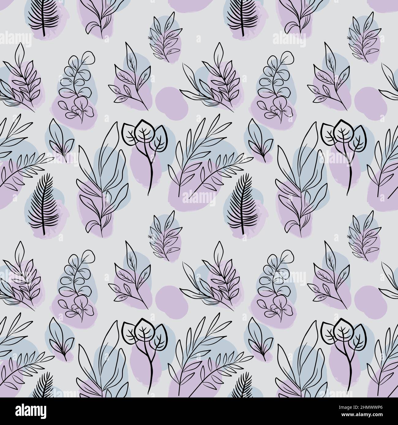 Violett-graues, nahtloses Blumenmuster Stock Vektor