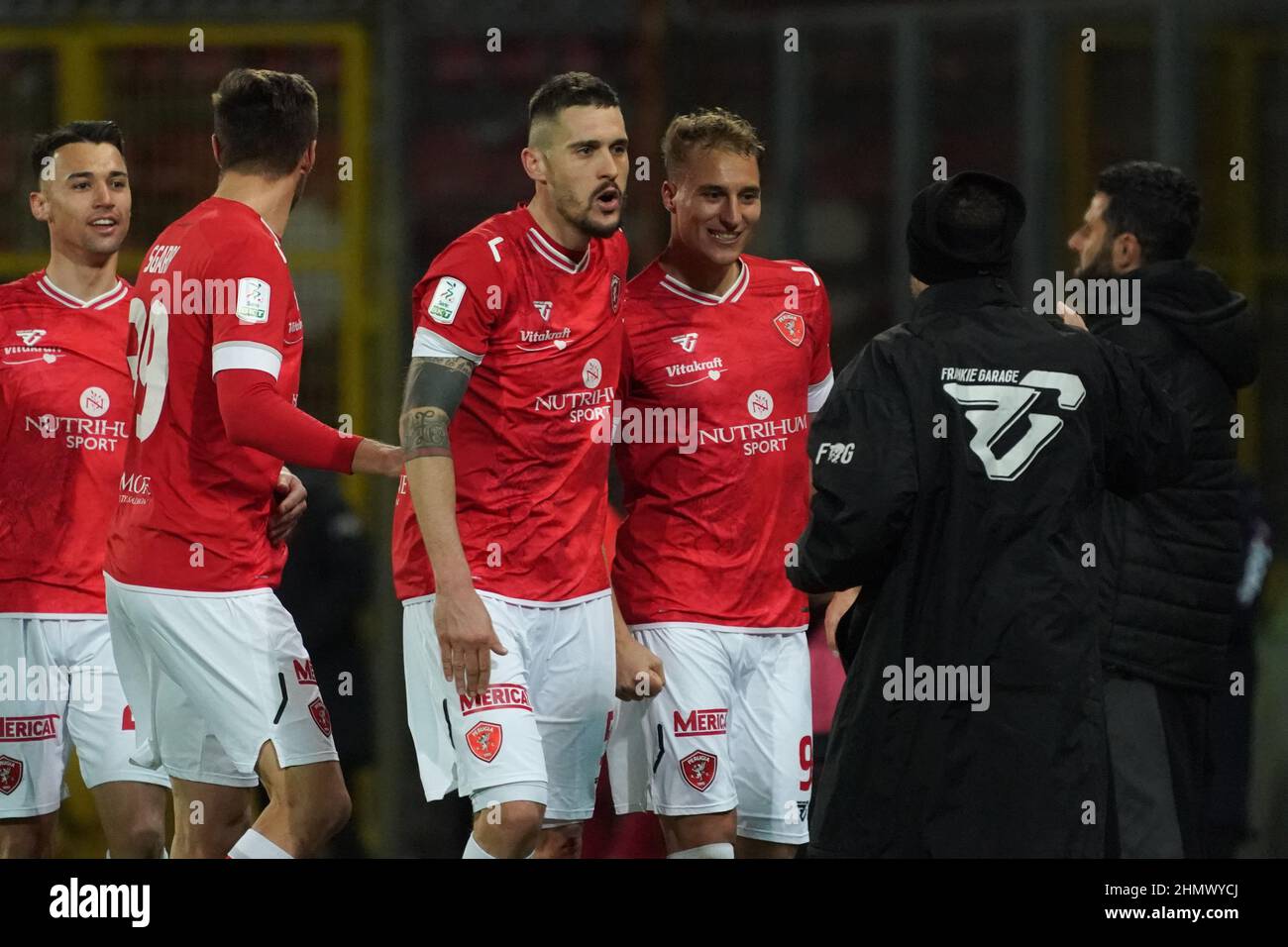 Perugia, Italien. 12th Feb, 2022. De luca manuel (n. 09 perugia calcio) esulta 3-0 während AC Perugia vs Frosinone Calcio, Italienisches Fußballspiel der Serie B in Perugia, Italien, Februar 12 2022 Quelle: Independent Photo Agency/Alamy Live News Stockfoto