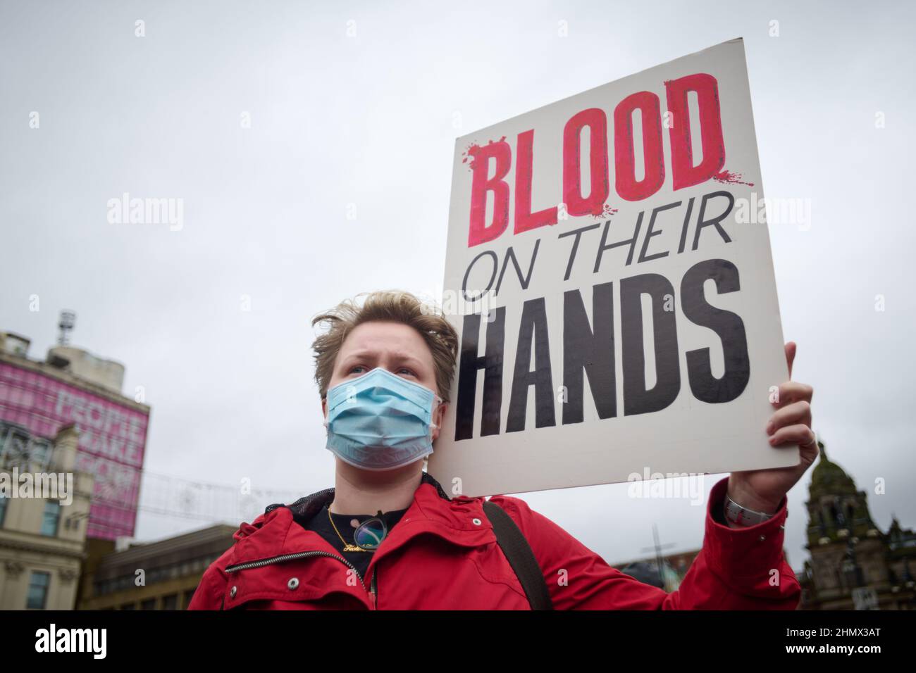 Glasgow, Schottland, Großbritannien, Februar 12 2022. Cost of Living Protest findet am George Square statt. Credit sst/alamy live News Stockfoto