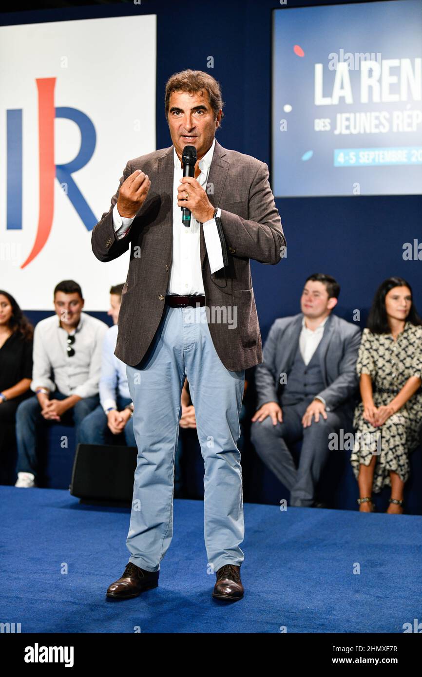 Christian Jacob, Präsident der französischen rechten Partei Les Republicains (LR) während des jährlichen „Campus des Jeunes Republicains“ (Junge Republikaner Stockfoto