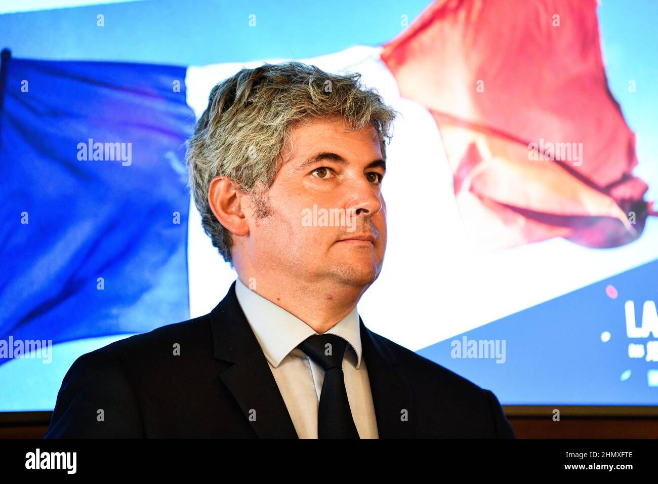 Gilles Platret, Mitglied der französischen rechten Partei Les Republicains (LR) während des jährlichen „Campus des Jeunes Republicains“ (Campus der jungen Republikaner) Stockfoto