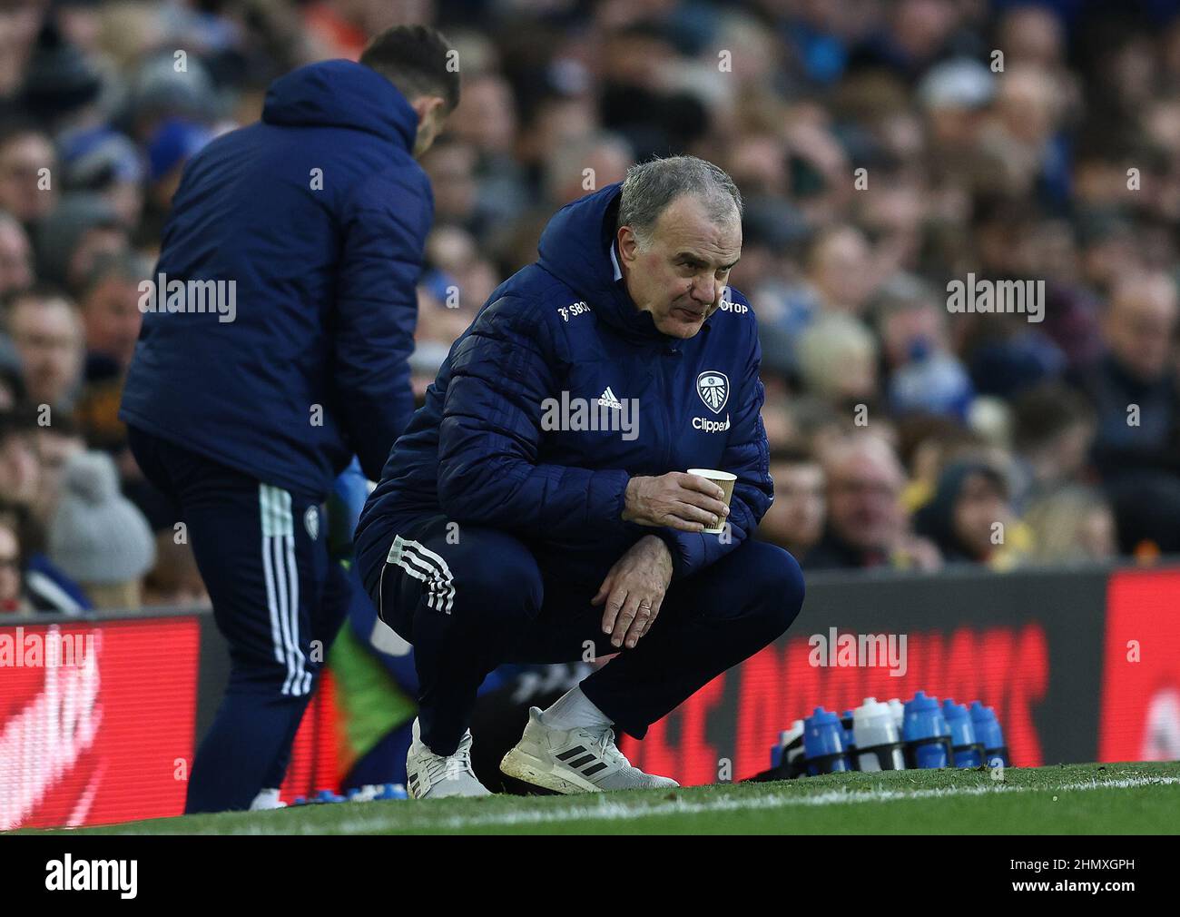 Liverpool, England, 12th. Februar 2022. Marcelo Bielsa Manager von Leeds United während des Spiels in der Premier League im Goodison Park, Liverpool. Bildnachweis sollte lauten: Darren Staples / Sportimage Credit: Sportimage/Alamy Live News Stockfoto