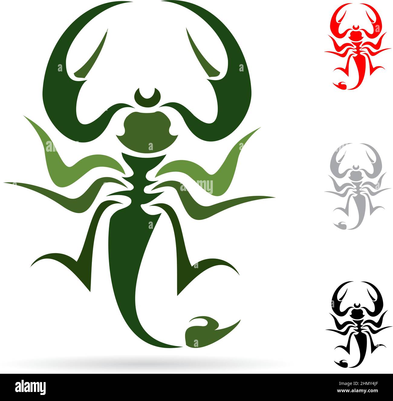 Tattoo in Form des stilisierten Skorpions. Leicht editierbare Vektorgrafik mit Ebenen. Stock Vektor