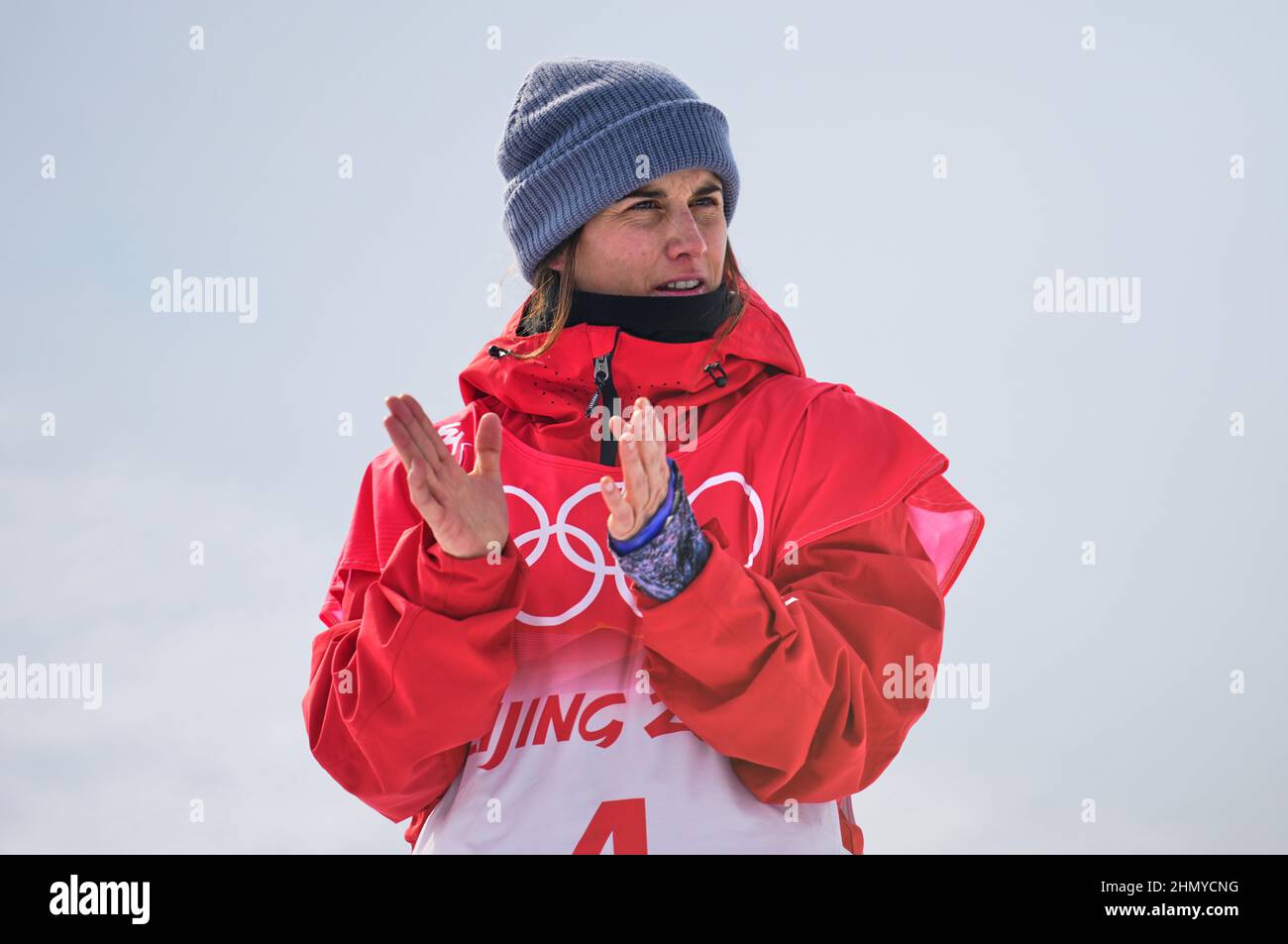 Zhangjiakou, China, Olympische Winterspiele 2022, 10. Februar 2022: Queralt Castellet aus Spanien beim Snowboard im Zhangjiakou Snow Park. Kim Price/CSM. Stockfoto