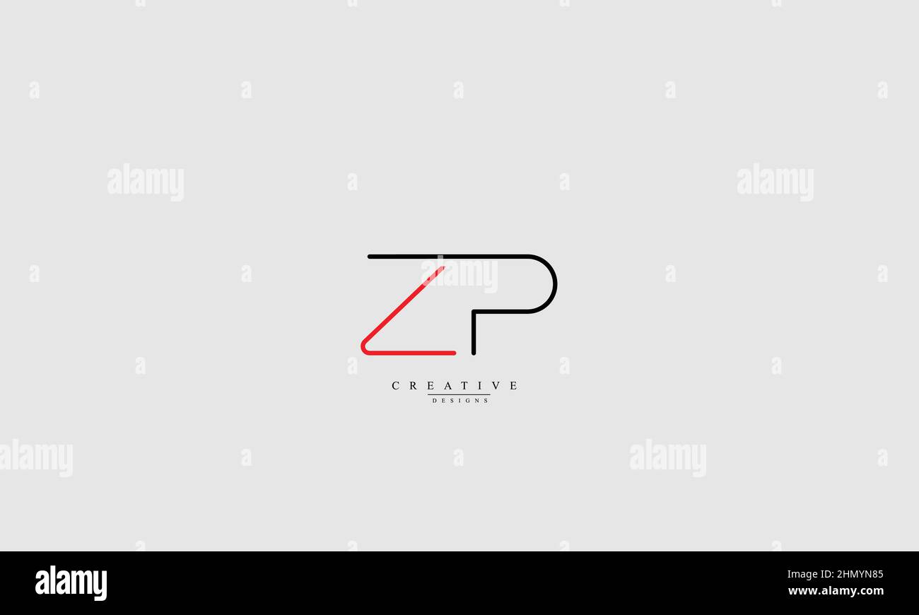Buchstabenbuchstaben Initialen Monogramm-Logo ZP PZ Z P Stock Vektor
