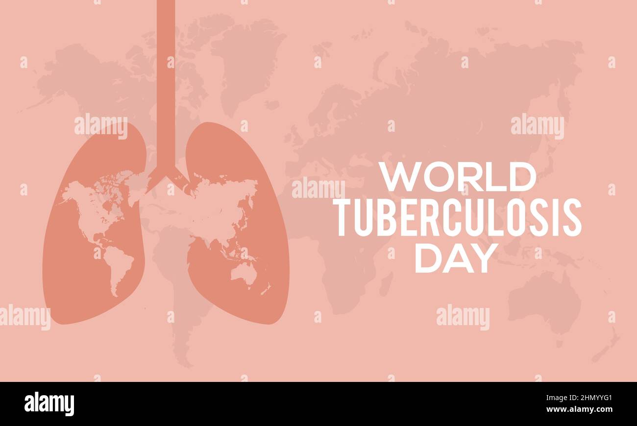 Welttag Der Tuberkulose. Vektorvorlage für das Gesundheitsbewusstsein für Banner, Karte, Poster, Hintergrund. Stock Vektor
