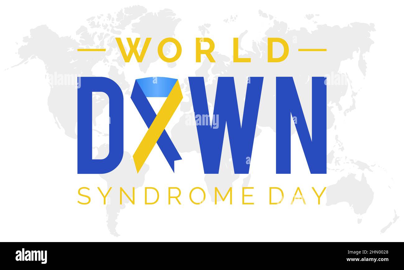 Welttag Des Down-Syndroms. Vektorvorlage für das Gesundheitsbewusstsein für Banner, Karte, Poster, Hintergrund. Stock Vektor