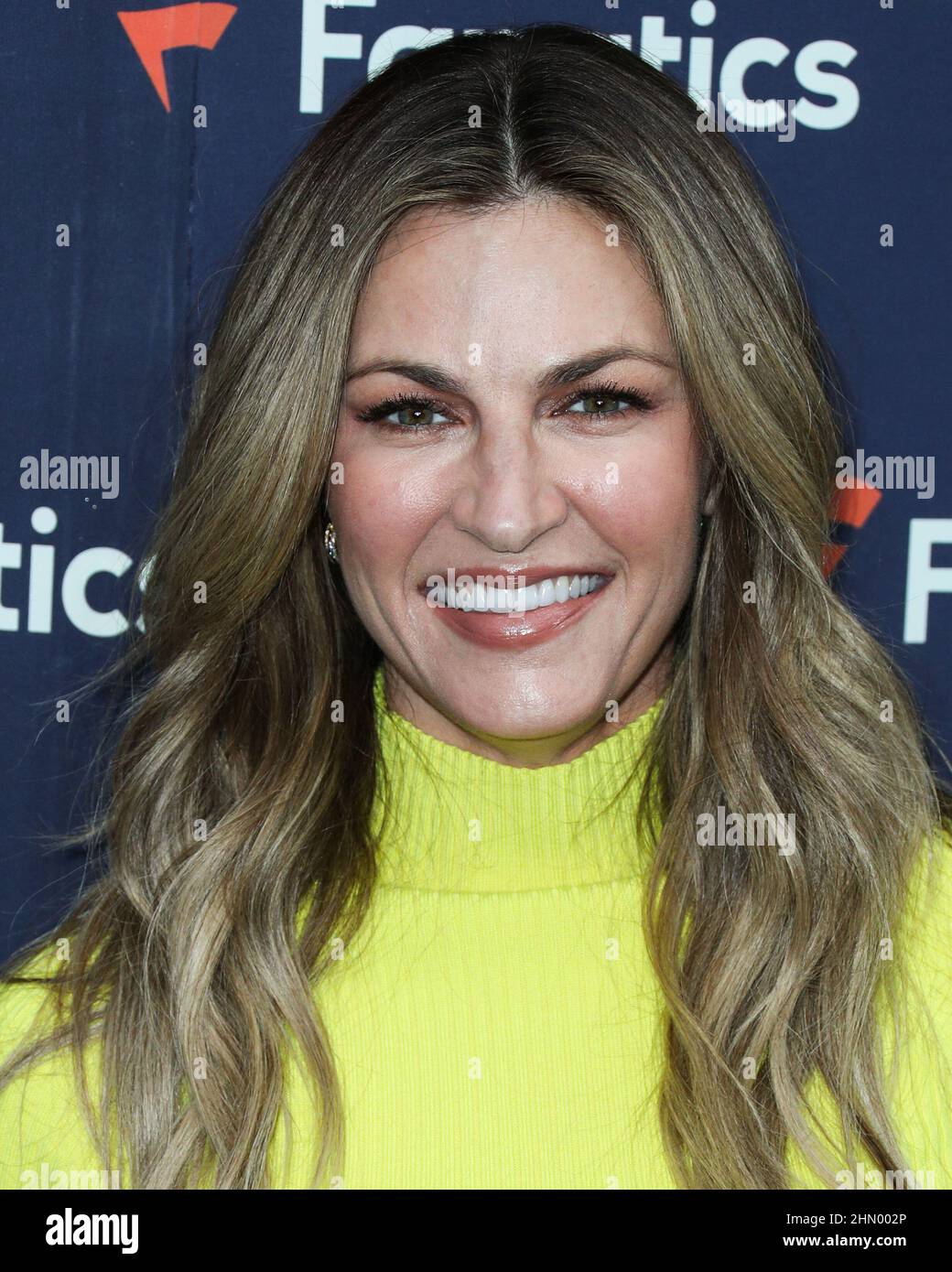 Culver City, Usa. 12th. Februar 2022. CULVER CITY, LOS ANGELES, KALIFORNIEN, USA - 12. FEBRUAR: Der amerikanische Sportkommentator Erin Andrews kommt zur Super Bowl Party 2022 von Michael Rubin, die am 12. Februar 2022 um 3Labs Uhr in Culver City, Los Angeles, Kalifornien, USA, stattfand. (Foto: Xavier Collin/Image Press Agency/Sipa USA) Quelle: SIPA USA/Alamy Live News Stockfoto