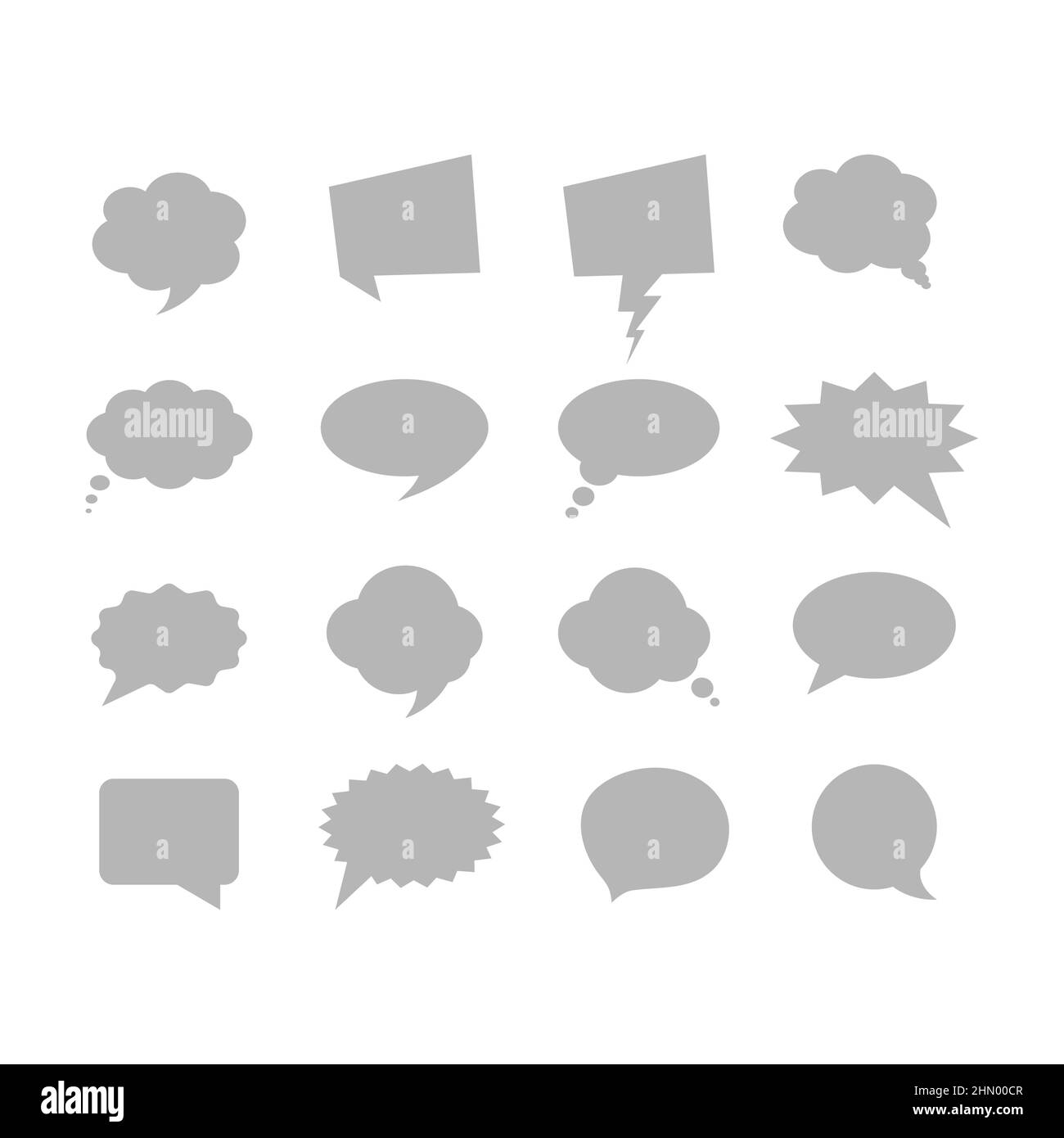Chat, Symbol für Gedankenblase gesetzt. Sprechblase oder mit Wolken gefüllte Symbole. Stock Vektor