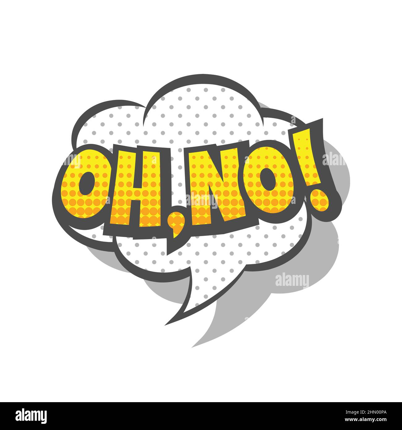 Oh, keine Sprechblase, Comic-Stil. Oh, nein! Text Lettering Pop Art mit Halbton. Stock Vektor