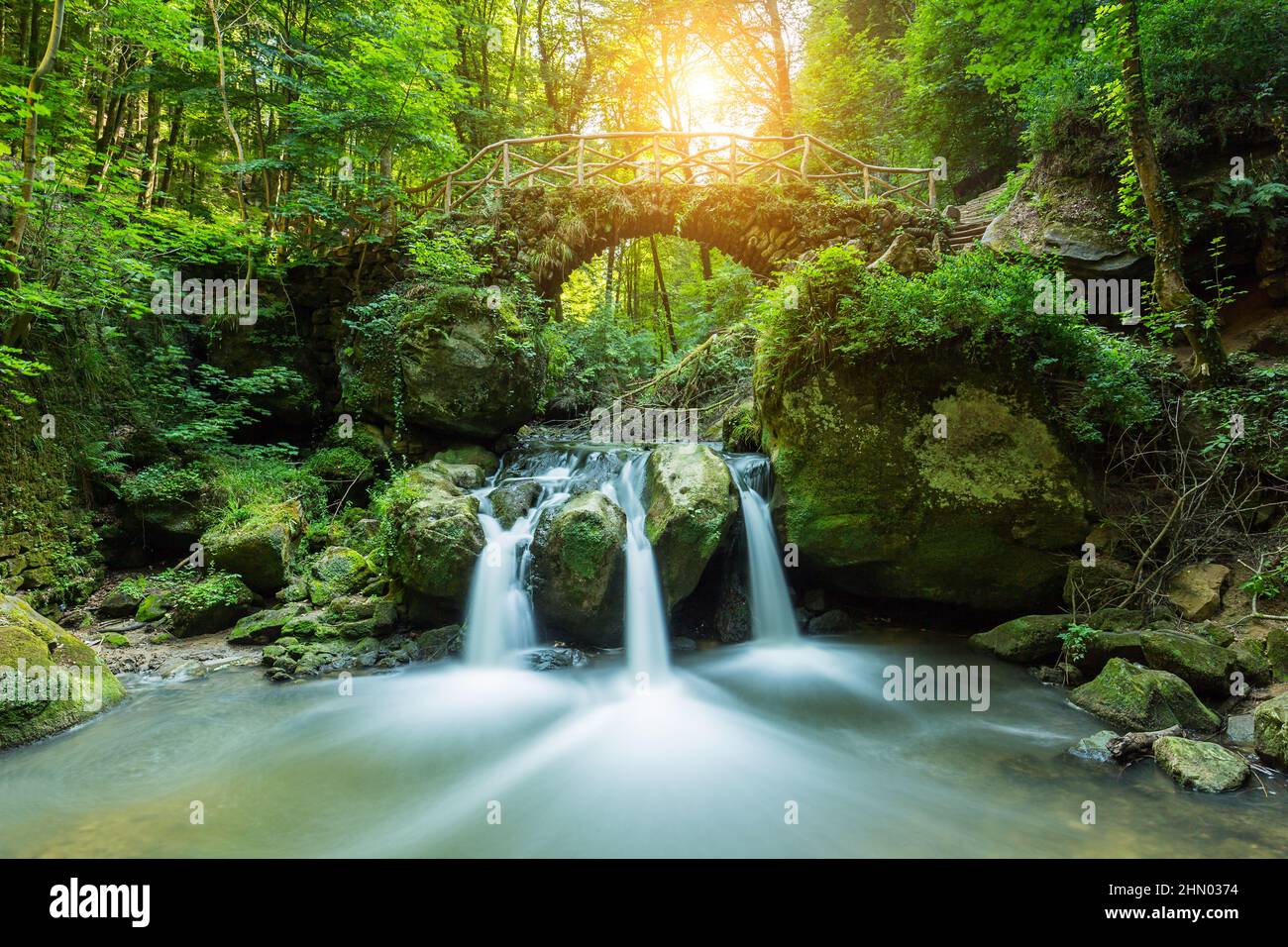 Luxemburg, Müllerthal-Wasserfall Stockfoto