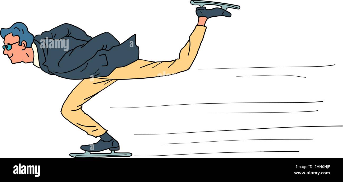 Männer Geschäftsmann Cross-Country-Eisschnelllauf, Wintersport Stock Vektor