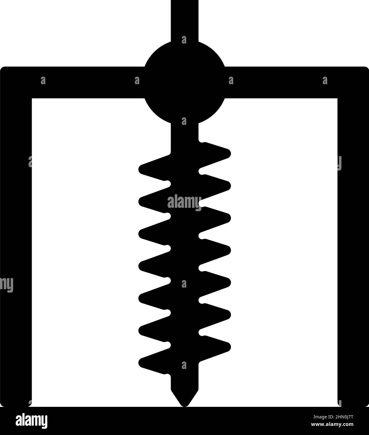 Installation für Bohrgerät Symbol Bergbau Bohrung Loch Digger Erdschnecke geodätische Arbeit Symbol schwarz Farbe Vektor Illustration Bild flach Stil einfach Stock Vektor