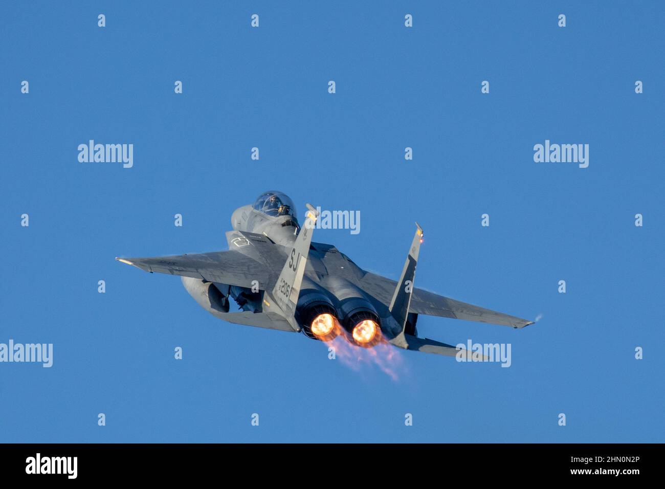 McDonnell Douglas F-15E Strike Eagle Performance Take Off. Stockfoto