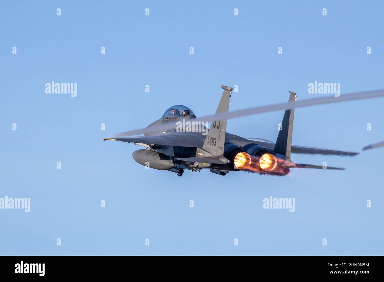 McDonnell Douglas F-15E Strike Eagle Performance Take Off. Stockfoto
