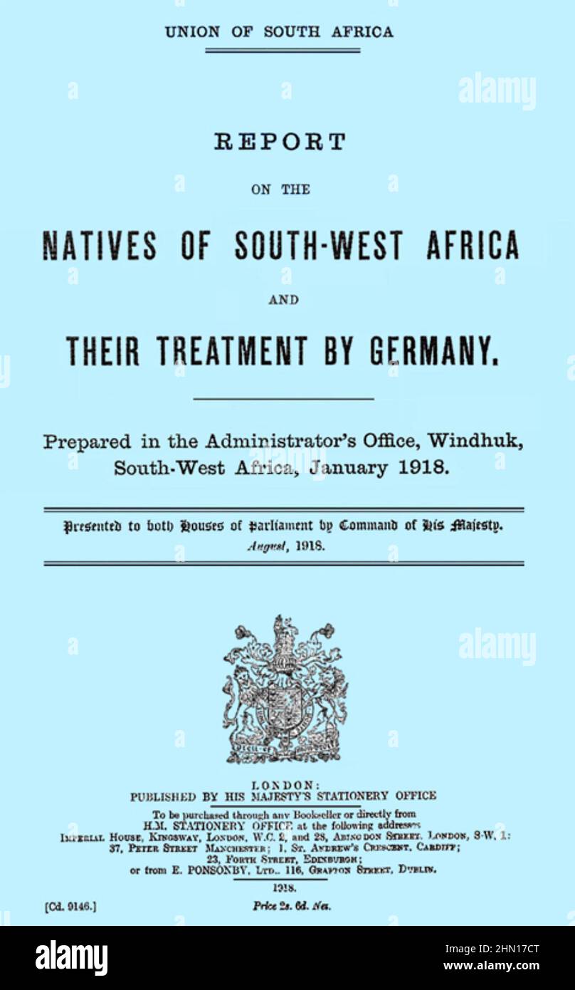 GERMAN EAST AFRICA British BlueBook veröffentlichte im Jahr 1926 und berichtete über die Behandlung von Menschen in Tanganjika Stockfoto