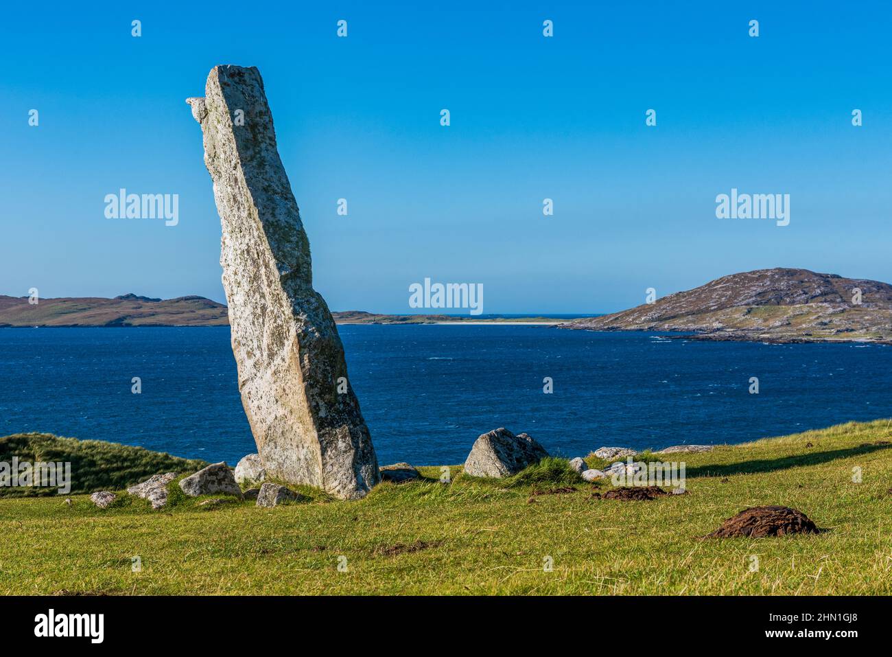 Der Macleod Stone in Nosabost auf der hebräischen Insel Harris Stockfoto