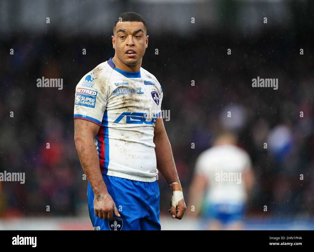 Reece Lyne von Wakefield Trinity während des Betfred Super League-Spiels im Be Well Support Stadium, Wakefield. Bilddatum: Sonntag, 13. Februar 2022. Stockfoto