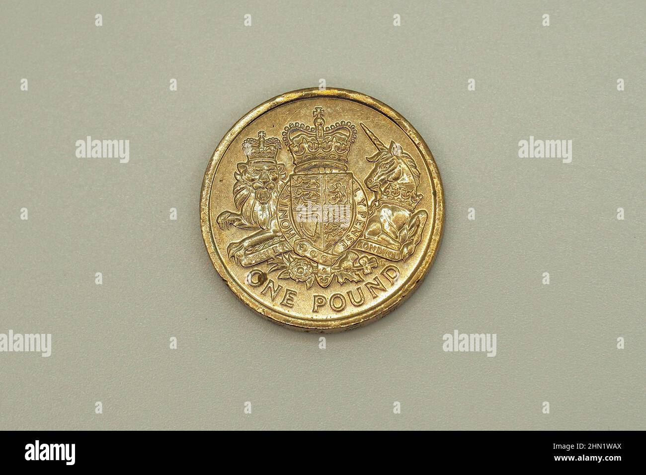 Eine (1) Pfund-Münze, Pfund Sterling (GBP), Vereinigtes Königreich, England, Europa Stockfoto